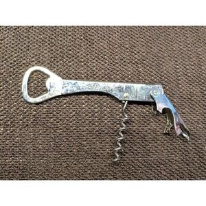 Vintage EKCO Chrome Multi-Tool Waiters Friend Corkscrew Bottle Opener Bar Tool